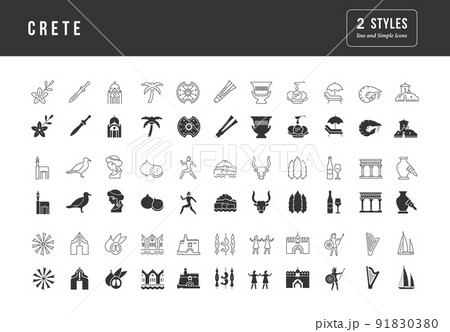 Set of simple icons of Crete 91830380