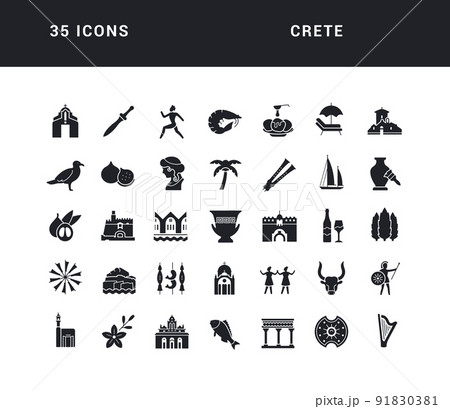 Set of simple icons of Crete 91830381