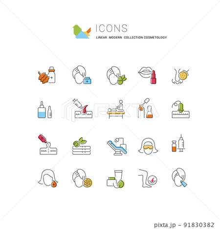 Set Vector Line Icons of Cosmetology. 91830382
