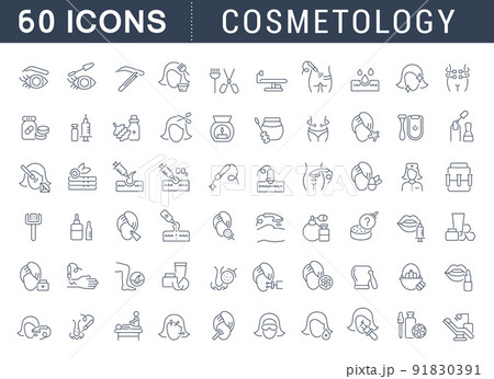 Set Vector Line Icons of Cosmetology. 91830391