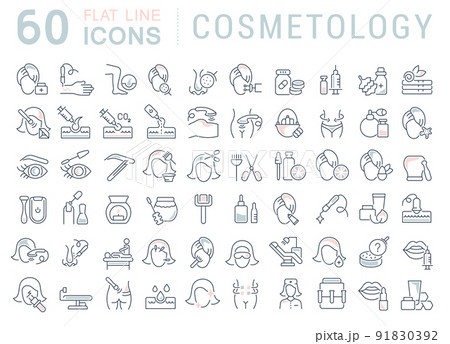 Set Vector Line Icons of Cosmetology. 91830392