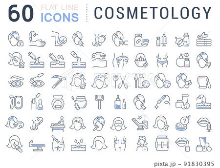 Set Vector Line Icons of Cosmetology. 91830395