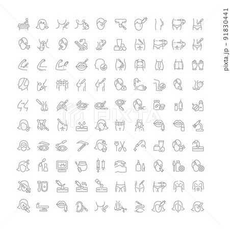 Set Vector Line Icons of Cosmetology and Plastic Surgery. 91830441