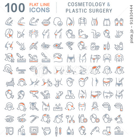 Set Vector Line Icons of Cosmetology and Plastic Surgery. 91830444