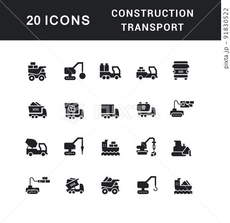 Set of Simple Icons of Construction Technology Set of Simple Icons of Construction Technology 91830522