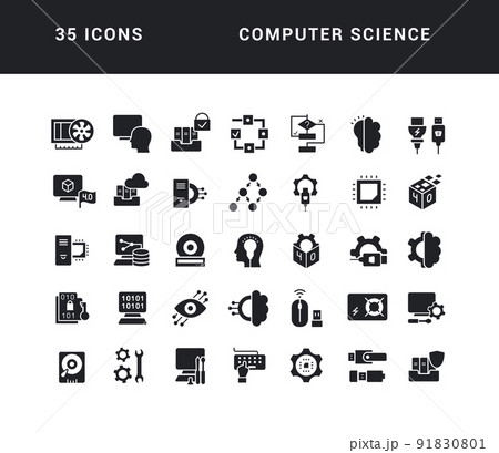 Set of simple icons of Computer Scienceのイラスト素材 [91830801] - PIXTA