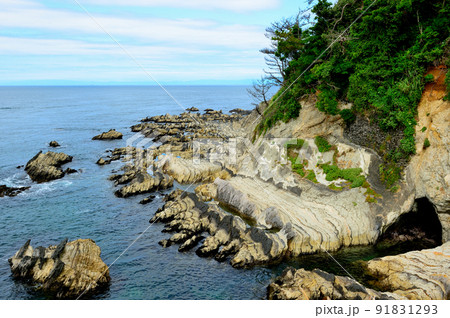三浦半島　荒崎リアス式海岸の風景 91831293