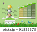Ecological infographics vector in shades of green. 91832378