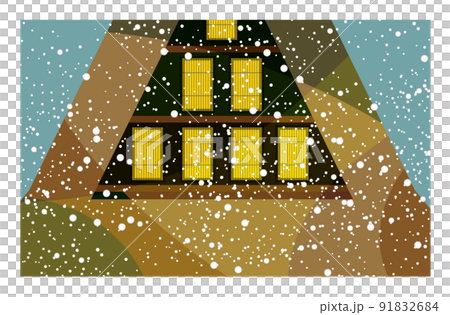 An old folk house that weaves the beautiful four seasons of Japan. The gentle taste of Japanese houses is embossed. With background 91832684