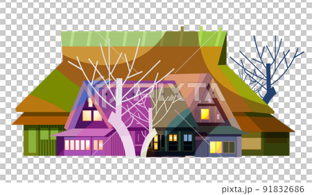 An old folk house that weaves the beautiful four seasons of Japan. The gentle taste of Japanese houses is embossed. With background 91832686