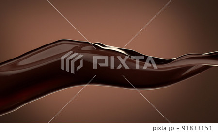 Melted chocolate splash in detail. Melted chocolate splash in detail. 91833151