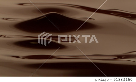 Melted chocolate in detail, floating on surface. 91833160