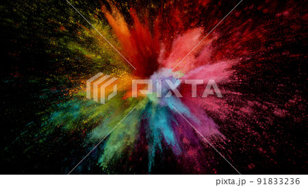 Colored powder explosion. 91833236