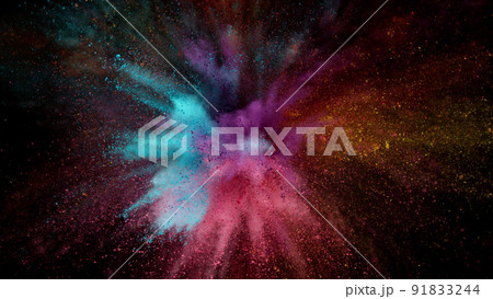 Colored powder explosion. 91833244