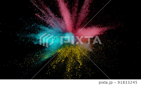 Colored powder explosion. 91833245