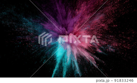 Colored powder explosion. Colored powder explosion. 91833246