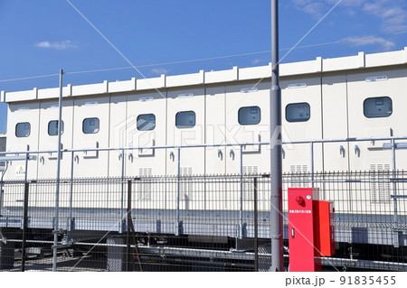 変電設備と消火設備の移動式粉末消火設備 91835455