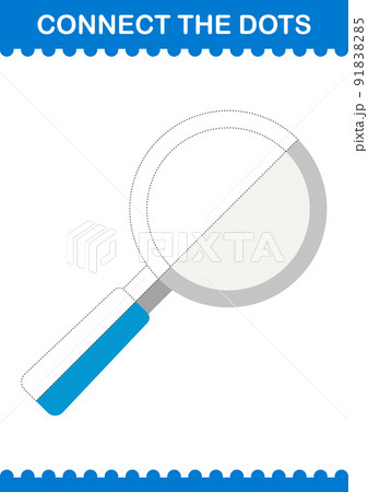 Connect the dots Magnifying Glass. Worksheet for kids Connect the dots Magnifying Glass. Worksheet for kids 91838285