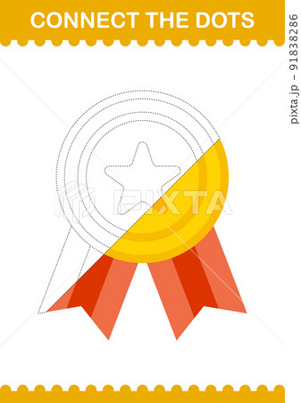 Connect the dots Award Medal. Worksheet for kids Connect the dots Award Medal. Worksheet for kids 91838286