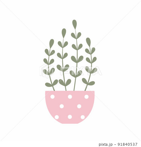 A flower in a flower pot. Indoor plants. Vector illustration with flowers and plants. Icon on a white background. 91840537