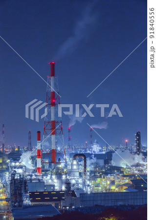 水島臨海工業地帯の夜景(岡山県倉敷市) 91840556