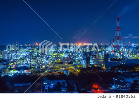 水島臨海工業地帯の夜景(岡山県倉敷市) 91840563