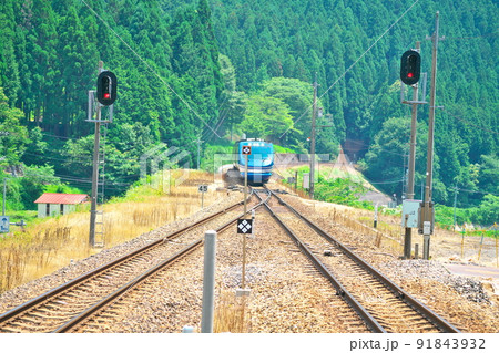 智頭急行 あわくら温泉駅に近づくスーパーはくと5号1 岡山県英田郡西粟倉村 智頭急行 あわくら温泉駅に近づくスーパーはくと5号1 岡山県英田郡西粟倉村 91843932