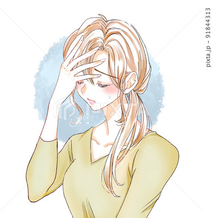 困っている女性 91844313