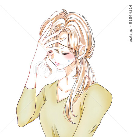 困っている女性 91844314