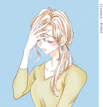 困っている女性 91844315