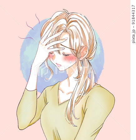 発熱した女性 発熱した女性 91844317