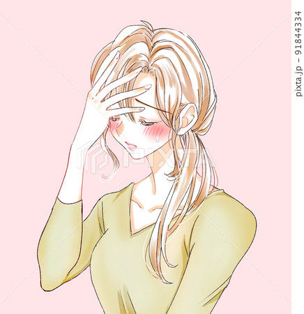 恋をして困っている女性 91844334
