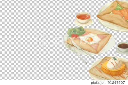 西式方餅的彩色鉛筆式插圖 91845607
