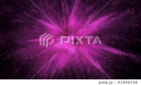 Freeze motion shot of color powder explosion 91846598