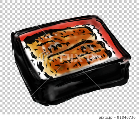 鰻魚的手繪日式插畫 91846736