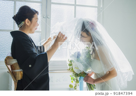 花嫁の母　ベールダウン　黒留袖 91847394