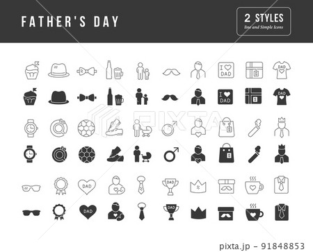 Set of simple icons of Father's Day 91848853