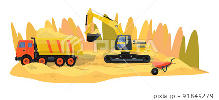 Illustration of a Sand Quarry 91849279