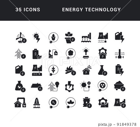 Set of simple icons of Energy Technology 91849378
