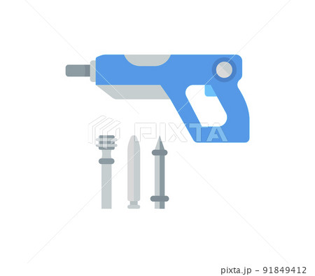 Flat Illustration of a Nail Gun Flat Illustration of a Nail Gun 91849412