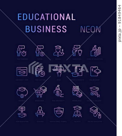 Set Vector Line Icons of Educational Business Set Vector Line Icons of Educational Business 91849464