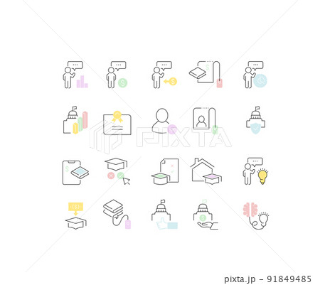 Set Vector Line Icons of Educational Business Set Vector Line Icons of Educational Business 91849485