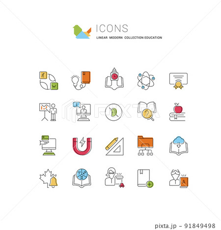 Set Vector Line Icons of Education. Set Vector Line Icons of Education. 91849498