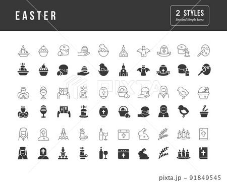 Vector Simple Icons of Easter 91849545