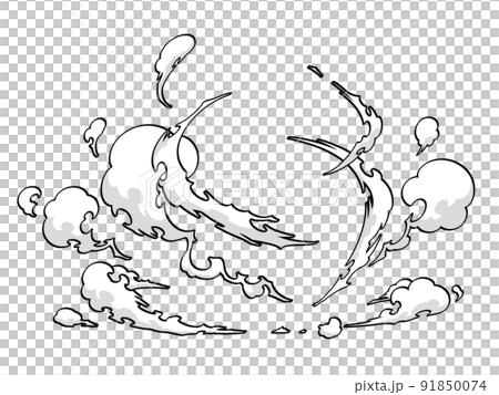 著陸煙插圖_效果風格 91850074