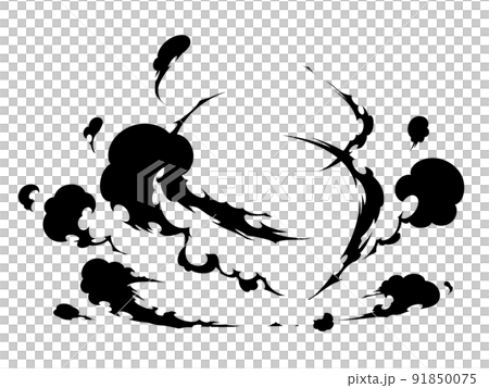 着地の煙のイラスト_エフェクト風_シルエット 91850075