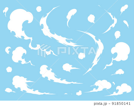 かっこいい雲のイラスト素材セット_エフェクト風 91850141