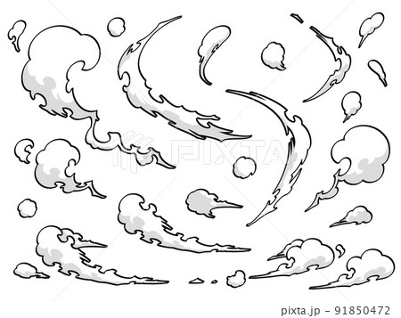 かっこいい雲のイラスト素材セット_エフェクト風 91850472