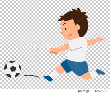 男孩踢足球 1 91852657