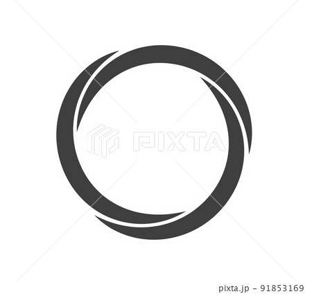 Round frame black and white vector ornament. Graphic border doodle. Ring curve link connection Round frame black and white vector ornament. Graphic border doodle. Ring curve link connection 91853169